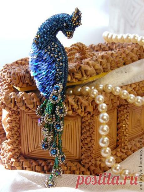 Брошь "Пава". Handmade.