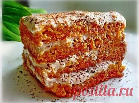 Очень вкусное сочетание — морковный тортик с бананово-творожным кремом! — Лепрекон