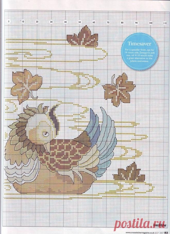 Бесплатные Схемы Вышивки Крестом и Бисером: Вышивка крестом "Утки-мандаринки". И снова фен-шуй =)