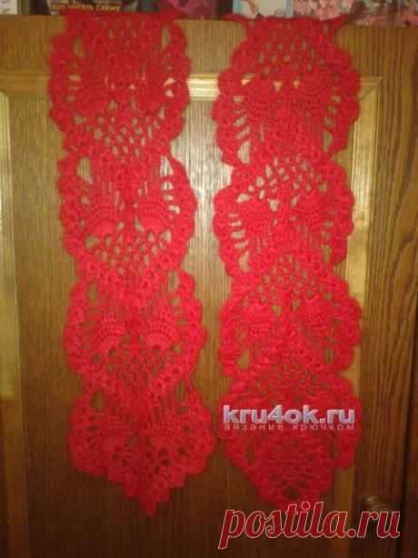 Ажурный шарфик. Работа Галины Коржуновой - вязание крючком на kru4ok.ru