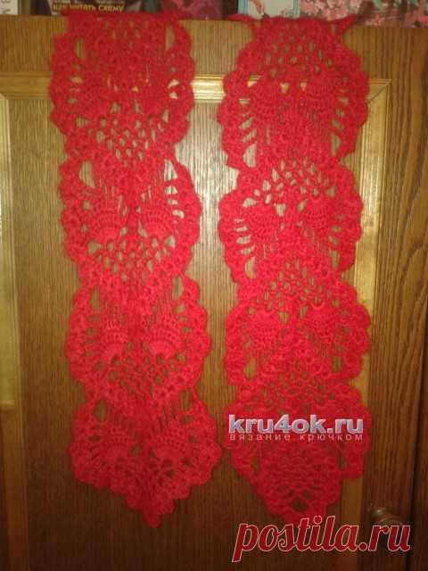 Ажурный шарфик. Работа Галины Коржуновой - вязание крючком на kru4ok.ru
