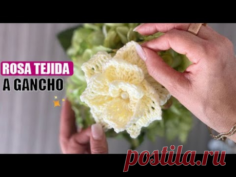 🌼🌼[SORPRENDENTE] CÓMO TEJER ESTA ROSA A GANCHO // GANCHILLO - MUY FÁCIL - YO TEJO CON LAURA CEPEDA🌼🌼