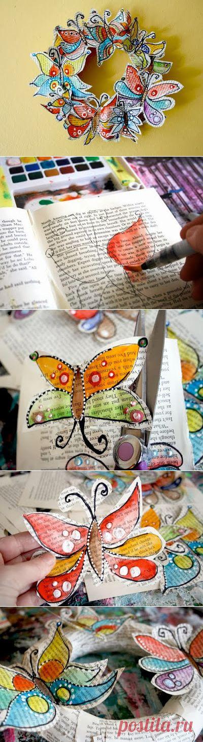 Делаем с детьми венок из бабочек!.