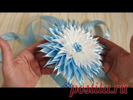Бант на выписку из роддома канзаши ✔ Marine DIY Guloyan✔