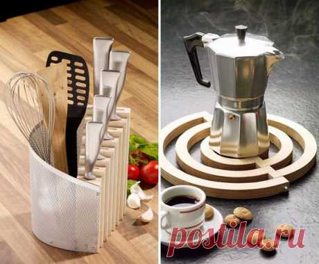 Самоделки для домашней кухни. 2 в 1. Подставка для ножей и столовых приборов. Классная подставка под горячее