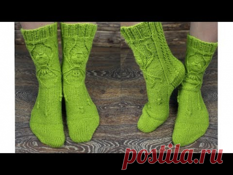 Spider Socks. Носки с Пауками. Вязание спицами