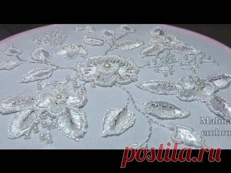 БРАЗИЛЬСКАЯ ВЫШИВКА пряжей  BRAZILIAN EMBROIDERYyarn - YouTube