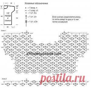 Вязаный пуловер с круглым воротником.Схемы вязания крючком и спицами / Стильное вязание