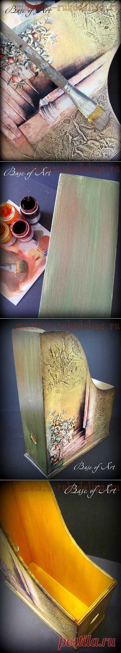Мастера рукоделия - рукоделие для дома. Бесплатные мастер-классы, фото и видео уроки - Мастер-класс по декупажу на дереве: Накопитель для бумаг Итальянская фреска