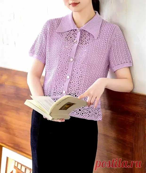 Отвлечёмся от спиц и возьмём в руки крючок: красивые блузки, кардиганы и джемперы - Сам себе мастер - Медиаплатформа МирТесен