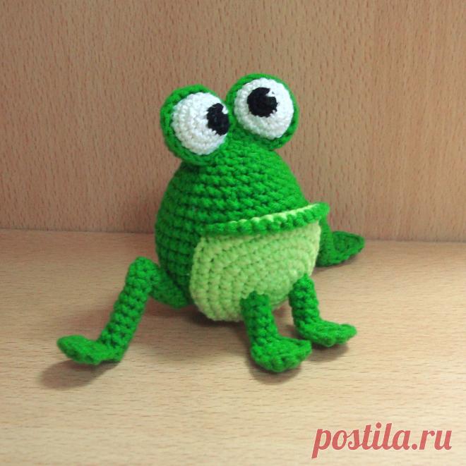 PDF Лягушонок крючком. FREE crochet pattern; Аmigurumi animal patterns. Амигуруми схемы и описания на русском. Вязаные игрушки и поделки своими руками #amimore - Лягушка, маленький лягушонок.