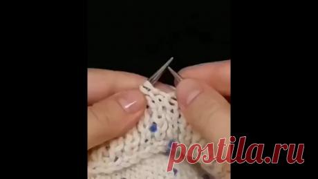 Петля под пуговицу. Спицами 
#уроки_вязания #петлиспицами