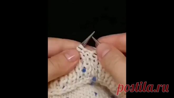 Петля под пуговицу. Спицами 
#уроки_вязания #петлиспицами