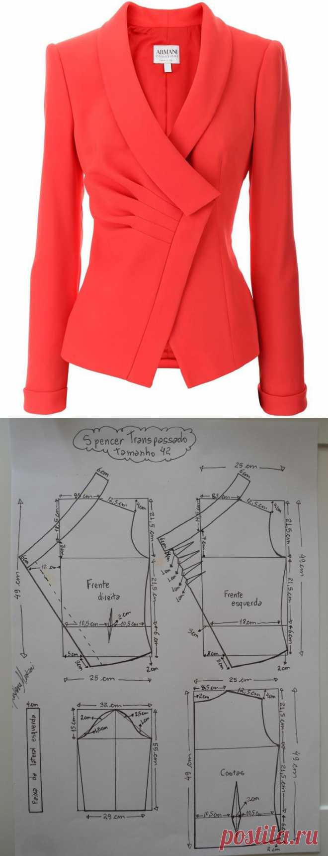 Жакет от Armani/выкройки 38-54.