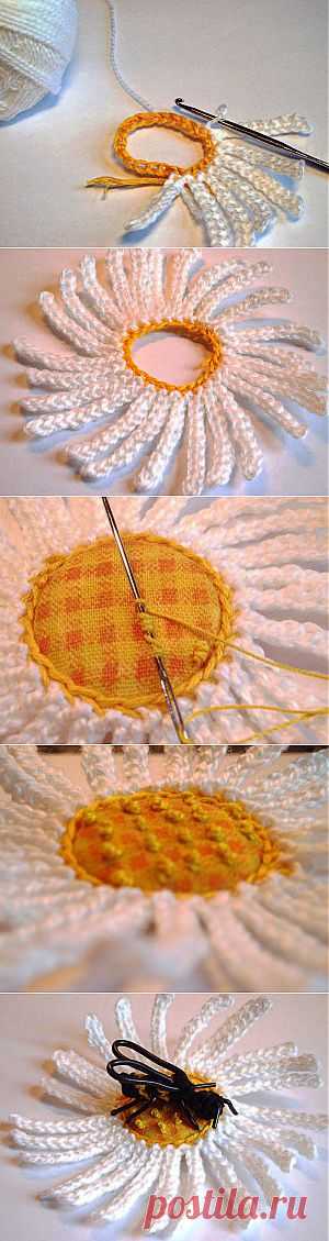 Crochet Daisy Pattern. Crochet flower Daisy own hands | Laboratory household