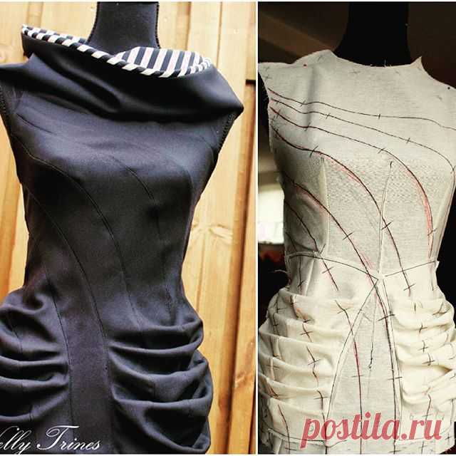 #nellytrines #draping #sewingblogger #patternmaking #diy #fabricmanipulation #ballon #technique #fabric #dressmaking #designer #shingosato #origami #couture #fashiondesign #black #jurk  #naaien #stoff #макет #шитьё #vogue #dress