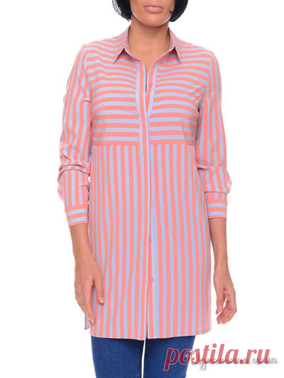 Рубашка-туника Rocco Barocco, цвет розовый, серый со скидкой 50% в закрытом клубе покупателей Идеальная цена