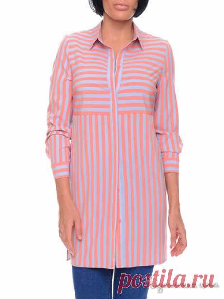 Рубашка-туника Rocco Barocco, цвет розовый, серый со скидкой 50% в закрытом клубе покупателей Идеальная цена