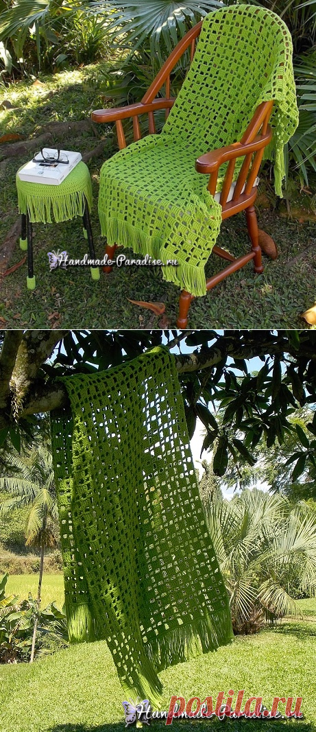 Вяжем крючком накидку для кресла - Handmade-Paradise