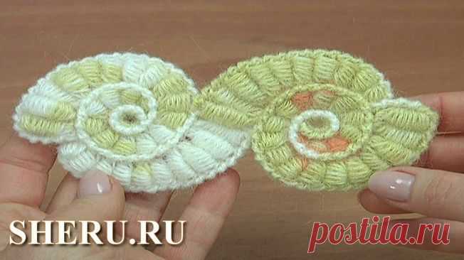 Вязание фриформ - Ракушка крючком мотив 19