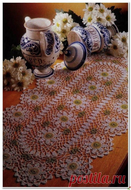 Овальная салфетка крючком.