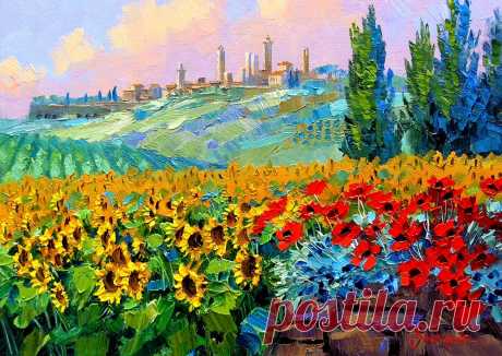 gelsomina - Painting - Tuscan landscape-painting
