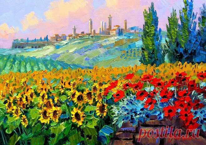 gelsomina - Painting - Tuscan landscape-painting