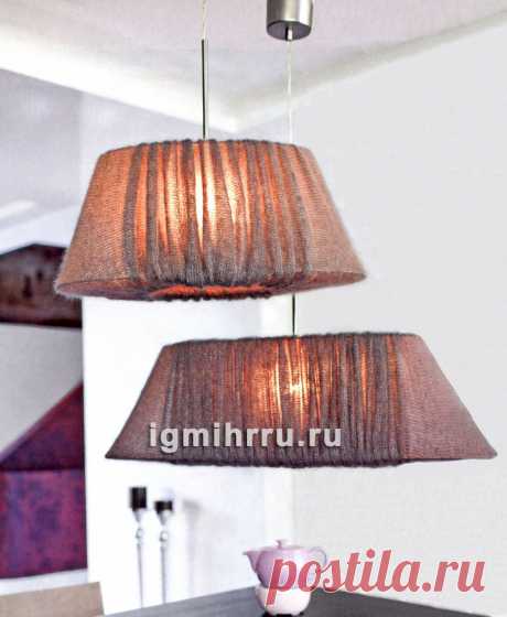 Вязаные чехлы для абажура. Вязание спицами