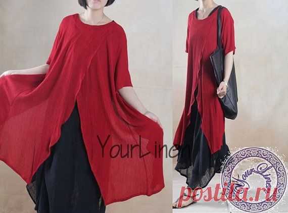 Customized linen blouse long summer dress maxi long dress women maxi blouse…