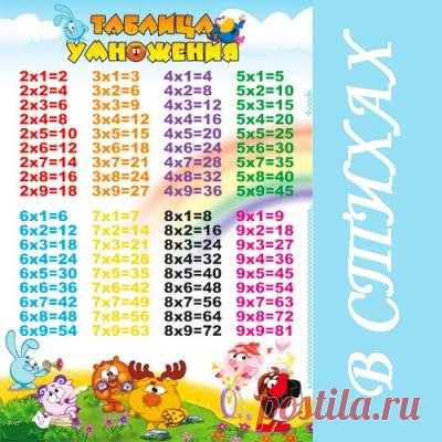 Таблица умножения в стихах