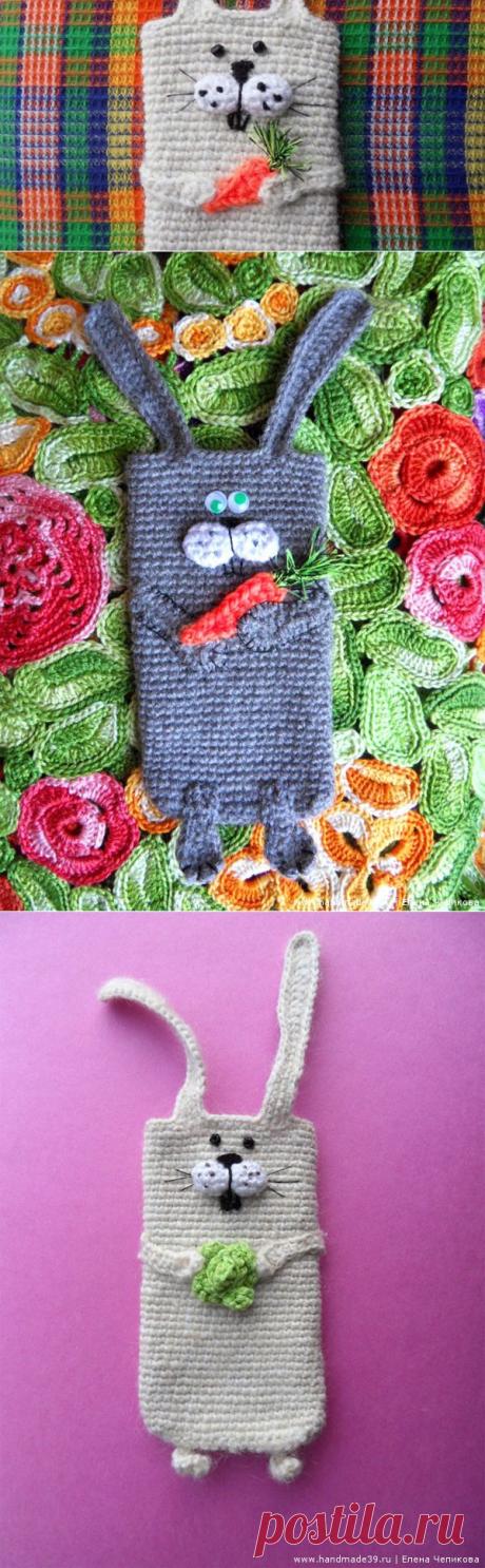 Заяц с овощами | Вязаные чехлы для мобильных телефонов | HandMade39.ru