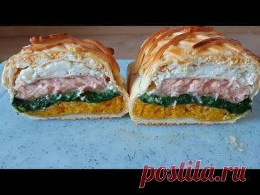 Кулебяка с рыбой . Recette koulibiac de saumon