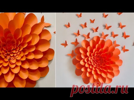 Giant Paper Flowers Wall Decor Ideas | Room Decor Ideas