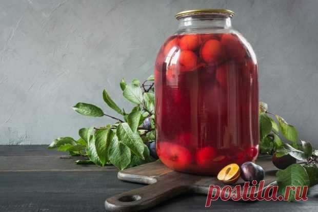 Компот на зиму из яблок и сливы — Домашняя кулинария