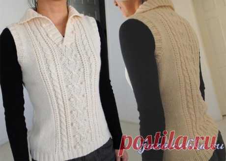 Вязаные женские безрукавки и жилеты – схемы на Вязалочка.ру