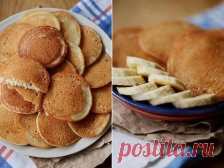 Тонкие банановые панкейки без масла.