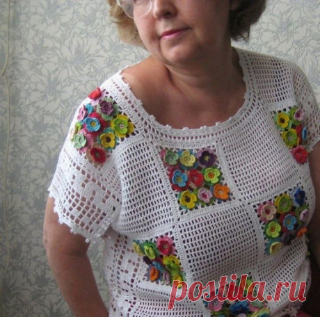 Красочная кофточка мотивами. Идея для вдохновения – Журнал Вдохновение Рукодельницы