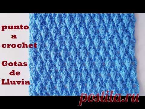 punto Gotas de lluvia a crochet - para bufandas, gorros, tutorial - tejido - ganchillo - YouTube