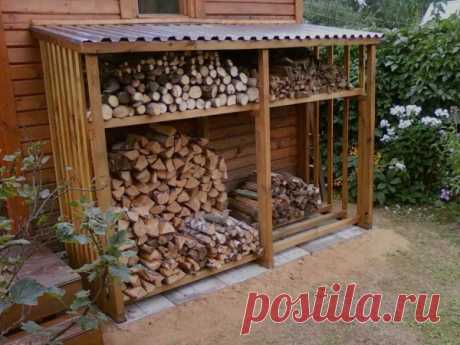 Дровяник своими руками: как сделать возле дома, на даче, фото