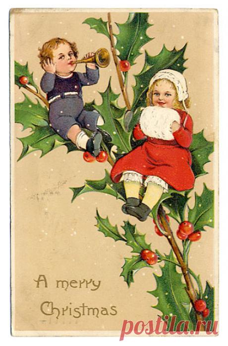 РОЖДЕСТВЕНСКИЕ ВИНТАЖНЫЕ ОТКРЫТКИ: ДЕТИ