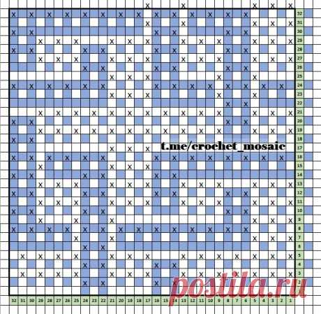 Mosaic Crochet pattern. Мозаика крючком.