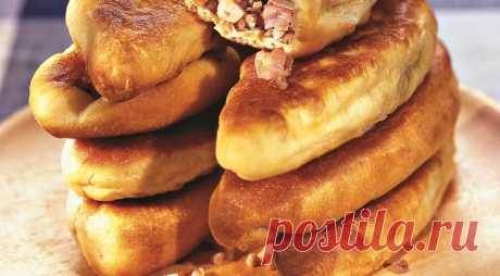 Пирожки из теста на пиве с начинкой из гречки и грудинки, пошаговый рецепт с фото на 386 ккал