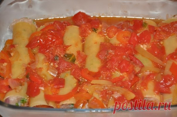 Каннелони с острым томатным соусом