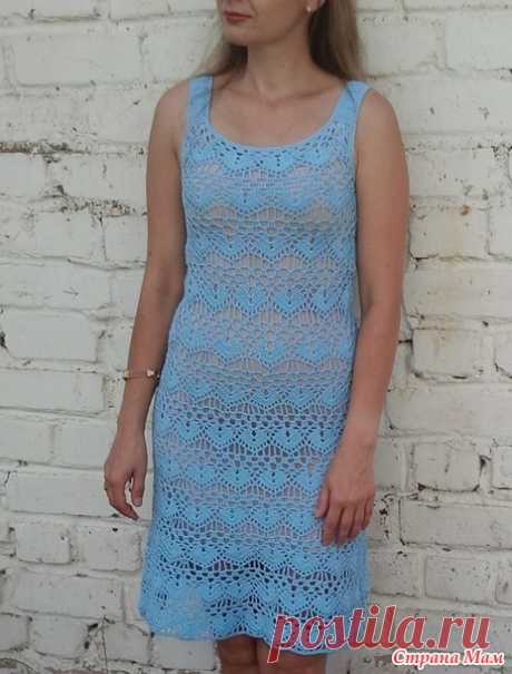 . Вlue summer dress ( Небесно-голубой сарафан) - Вязание - Страна Мам