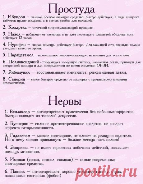 ПЕРВАЯ ПОМОЩЬ !!!  **Твоя аптечка: Простуда, Печень, Нервы, Суставы, Горло, Почки, Уши, Глаза, Желудок.