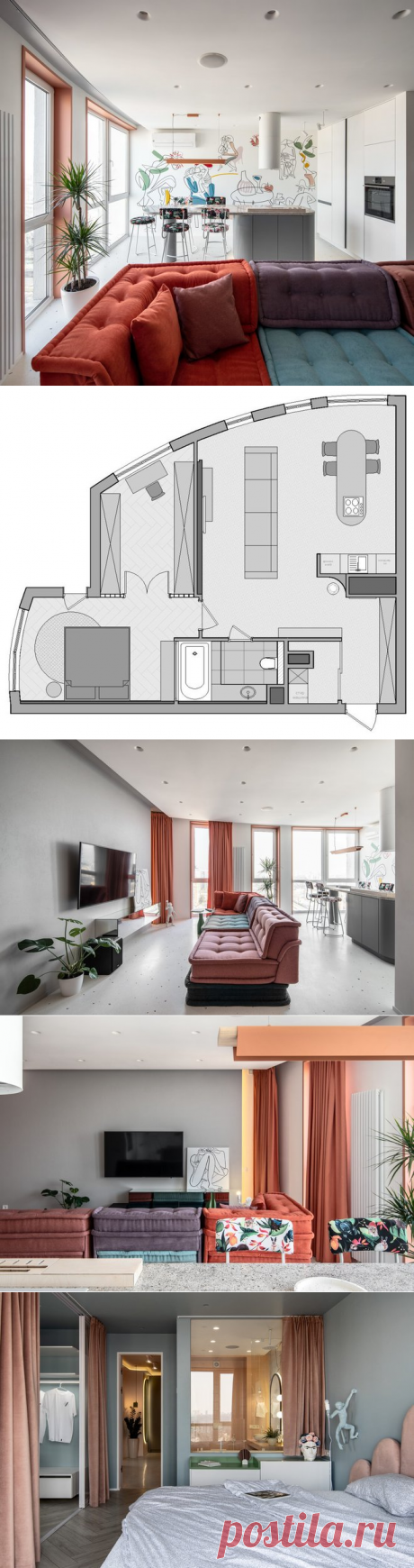 Houzz Украина: Квартира с окном из спальни в ванную