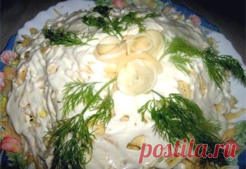 Салат новогодний с грибами «Бонапарт» / Простые рецепты