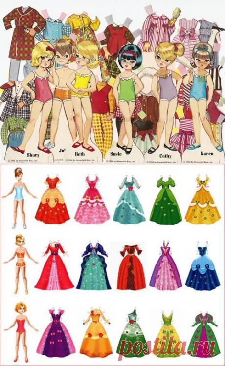 Бумажные куклы с одёжкой (игра для девочек).