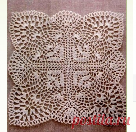 Квадратная салфетка крючком