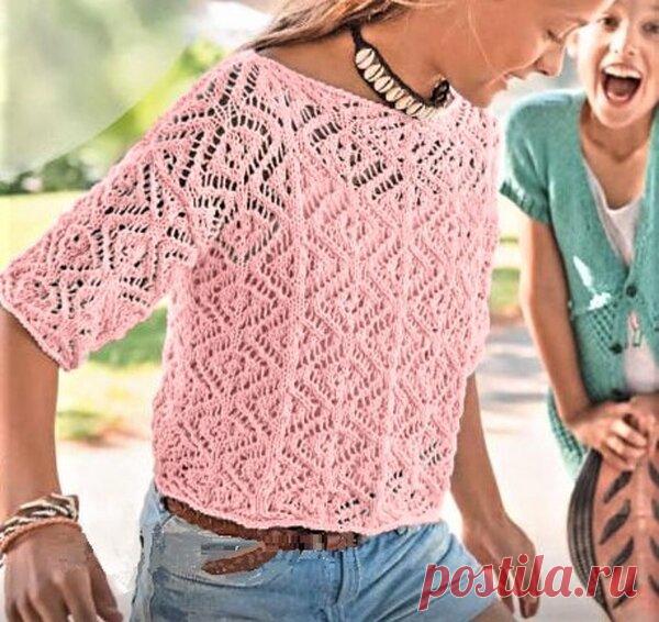 Простой способ связать спицами ажурную кофточку для девочки-подростка | Идеи рукоделия | Яндекс Дзен